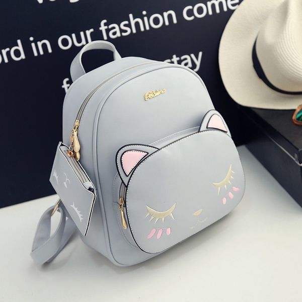 

сумка 2017 новый летний мини многоцелевой рюкзак женский корейский стиль котенок милый маленький рюкзак колледж стиль zq-004