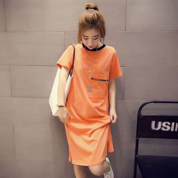 

2019 summer fashion postpartum breastfeeding clothes korean style nursing stripe dress short sleeves casual lactation mini dress, White