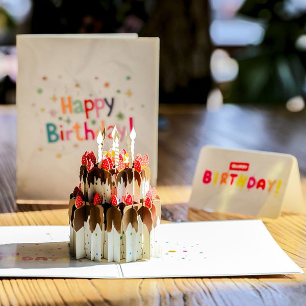 

creative headband 3d greeting cards cartoon birthday cake paper cards for kids birthday party greeting card