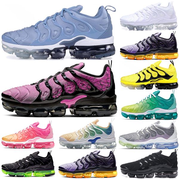 

2020 new tn plus mens women running shoes game royal orange usa fluorescence black rainbow triple white green sports outdoor sneakers