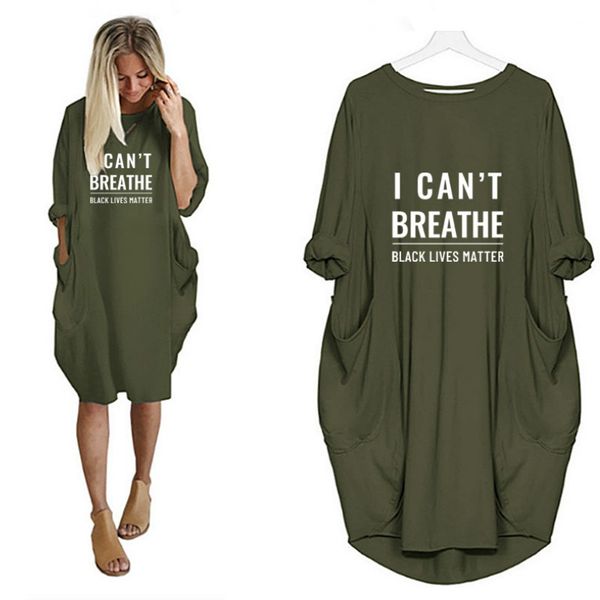 

i cant breathe womens trendy dress fashion girls dresses party club casual dress acitve long sleeve dress active wholesale for unisex, White;black