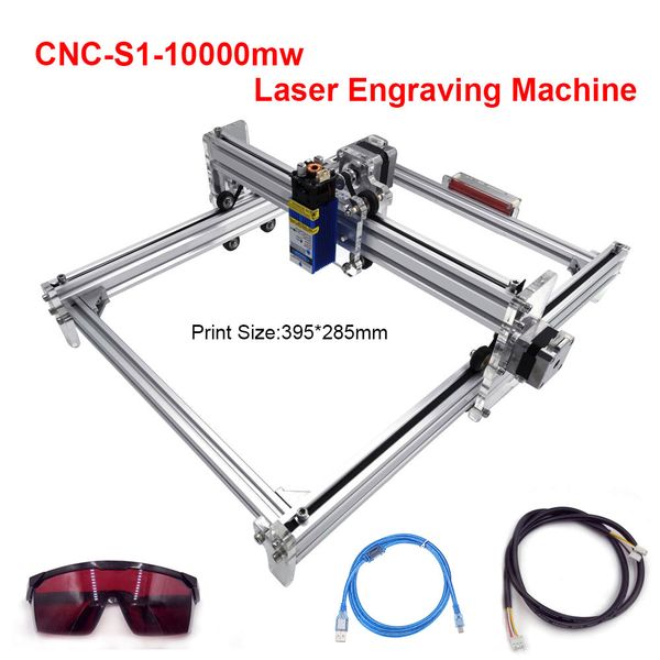 

diy cnc wood carving machine 10w 395*285mm area laser engraving machinel pwm control woodworking router shipping to russia