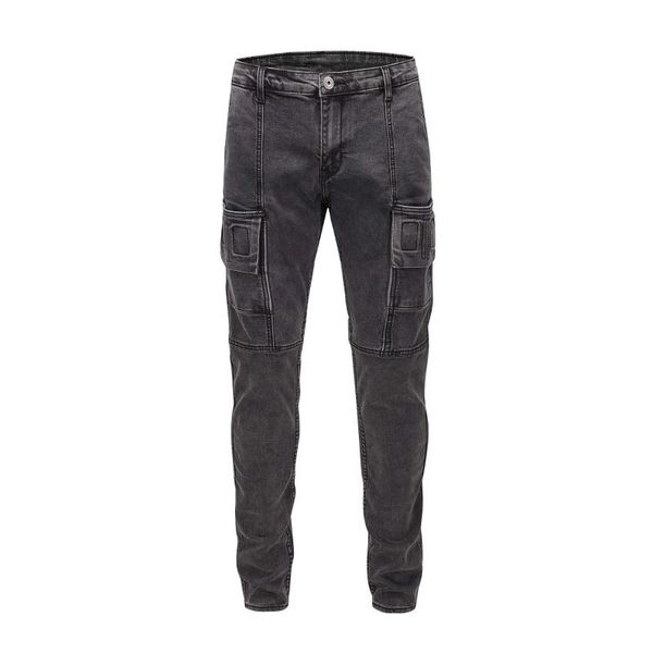 

men slim fit multi pockets cargo jeans, Blue