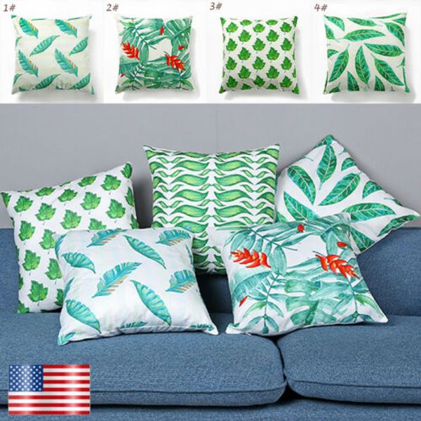 

Home Printing Cotton Linen Leaves Polyester Pillow Case Cover Pillowcase 45cm/18