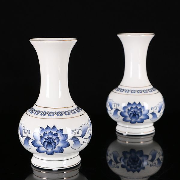 

buddhist supplies ceramic vase blue and white lotus vase flower arrangement classical buddhist temple ceramic flower container