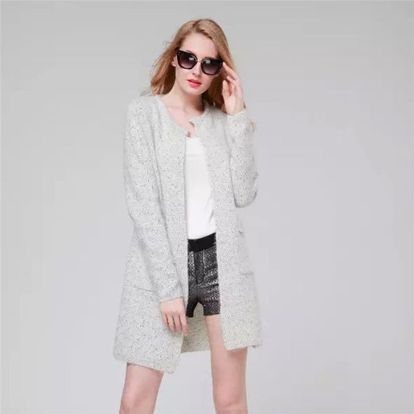 

autumn winter women casual long sleeve knitted cardigans 2018 crochet ladies sweaters fashion tricotado cardigan, White