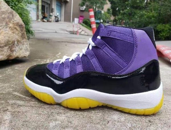 

2019 arrival men 11s black purple yellow outdoor shoes wholesale shoe size 40-47