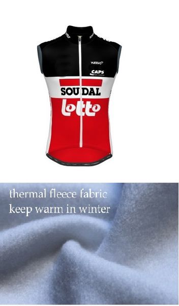 

winter fleece thermal 2020 lotto soudal pro team sleeveless cycling vest clothing bicycle maillot ciclismo bike clothes, Black