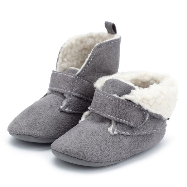 

newborn baby shoes girls boys solid warm winter first walker cotton fabric soft anti-slip cotton sole hook&loop boots niechodki