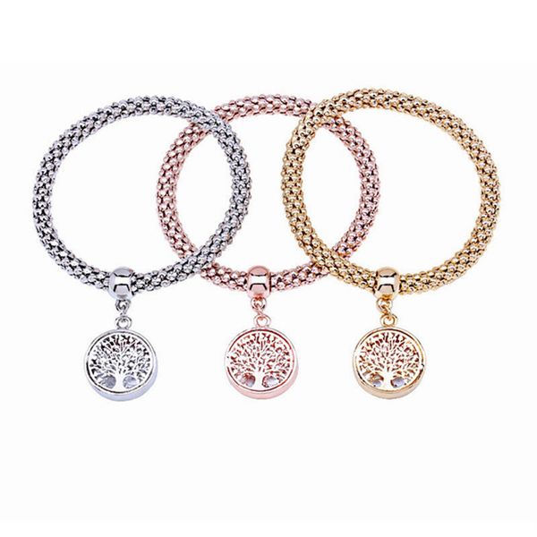 

three-color new happiness tree pendant corn chain bracelet beautiful bracelet ladies fashion charm jewelry gift, Black