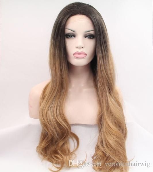 Sexy Middle Part Black To Light Blonde Two Tones Ombre Hair Body