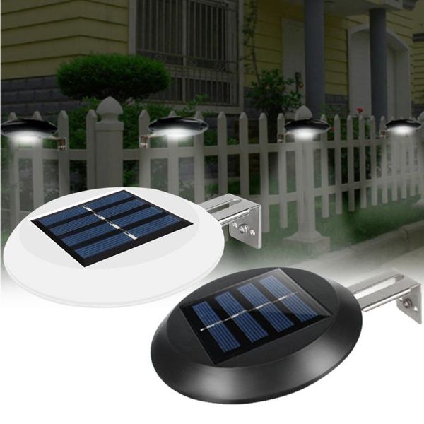 Outdoor Garten Dachrinne Wandmontage Home Gitter Lichter 9 LEDs Hof Zaun Nacht Weg Solarbetriebene wasserdichte Waschbecken rund