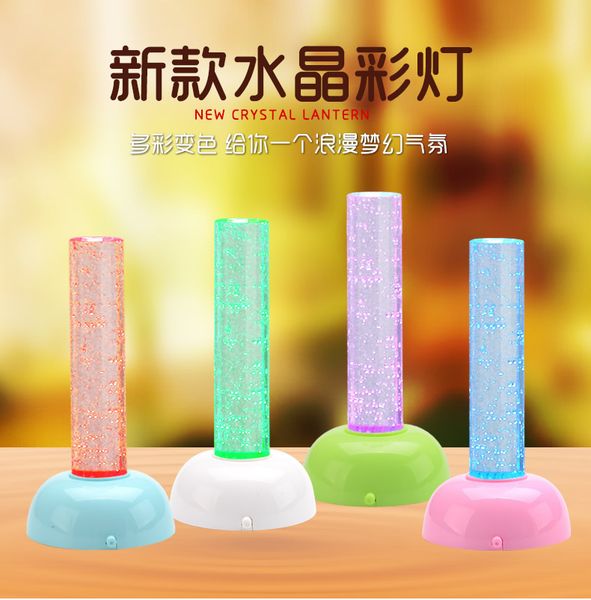 

new pattern led lamp holder crystal luminescence base seven coloured lights children bedroom atmosphere lamp led magic decoration lamp