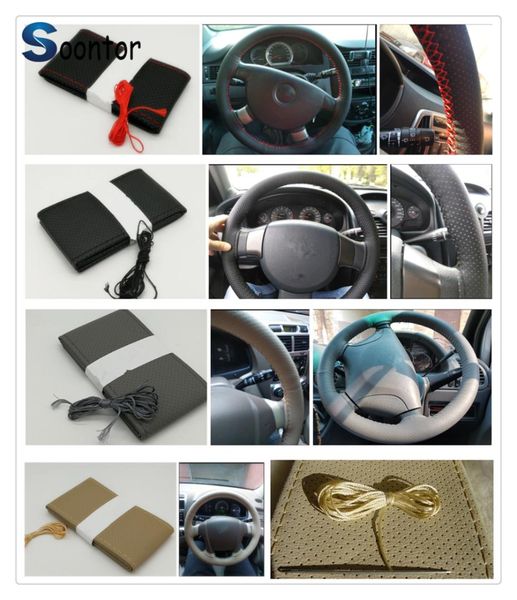 

car accessories soft fiber leather steer braided diy steering wheel cover for focus 2 3 4 kuga escape fiesta ecosport