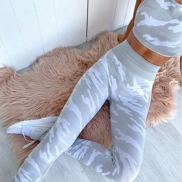 

yoga outfits women suit fitness sportswear gym set track and field clothing crop high waist running leggings female clothes, White;red