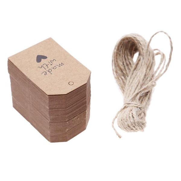 

100pcs vintage kraft paper pendant label multi-functional cards party decor