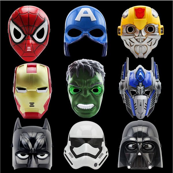 

led cartoon movie masks superhero batman spider man captain america hulk iron man mask for kids adults party halloween birthday