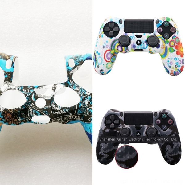 

uylil 8 цветов силиконовые ручки обложка чехол кожи для sony playstation dualshock 4 ps4 pro тонкий контроллер аксессуары анти-скользят
