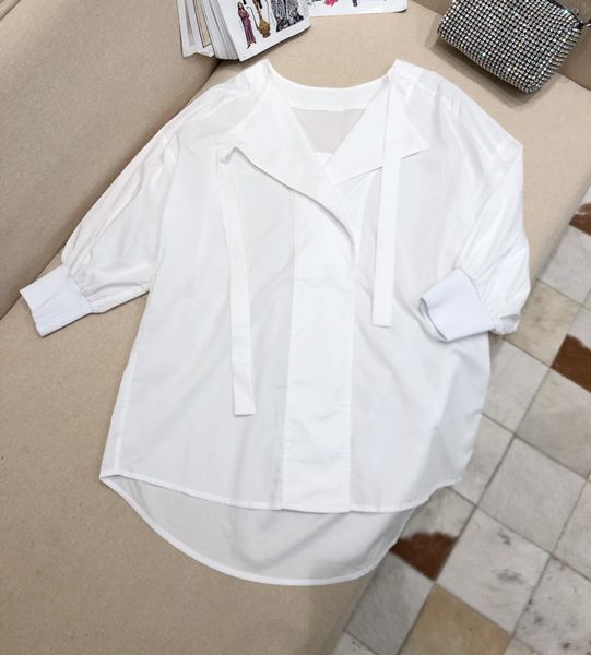 

2020 new shirt streamer 0606 ladies fashion lapel mid-sleeved uppcp