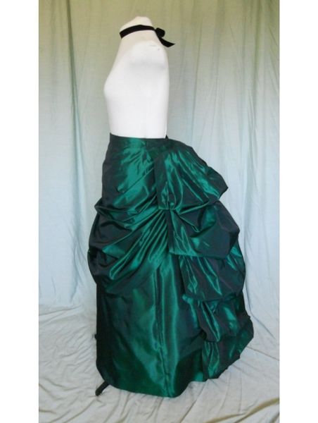 

green taffeta victorian bustle skirt, Black