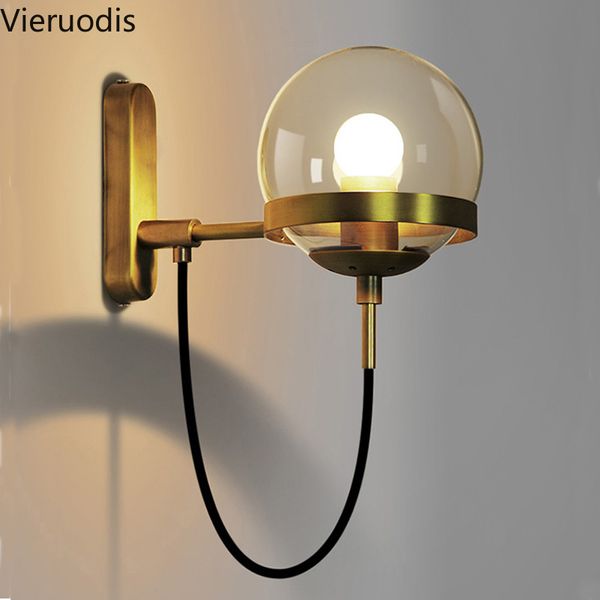 

nordic led wall lamp post modern retro golden wall lights staircase corridor living room bedside lighting fixtures sconces