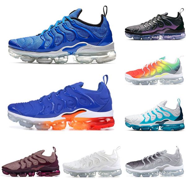

2020 wholesale plus tn mens sneakers runner game royal blue regency purple tripler white black anthracite trainer size 13, White;red