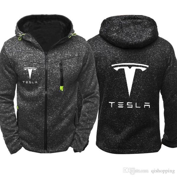 

tesla hoodie men sport wear men's hooded tide jacquard hoodies zipper hoodie male hoody winter hoodies autum coat cardigan sweater, Blue;black