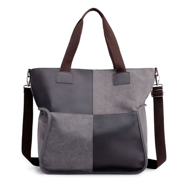 

one shoulder women's bag 2019 trend new casual women's canvas bag fashion versatile splicing color contrast hand-held