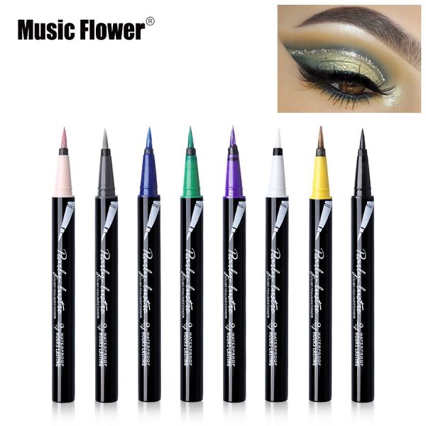 

eye shadow/liner combination music flower brand shimmer eyeshadow & liquid eyeliner pen makeup waterproof long-lasting pear-lustre liner pen