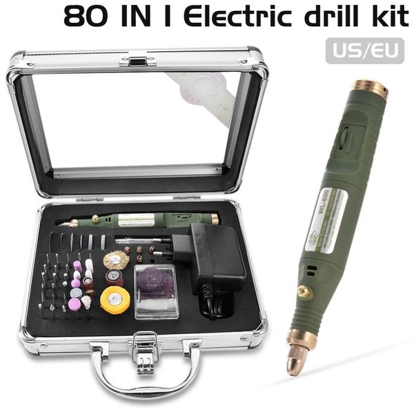

80-in-1 mini electric rotary drill grinder с шлифование набор принадлежностей multi-function kit гравировальный станок мощность инструмента
