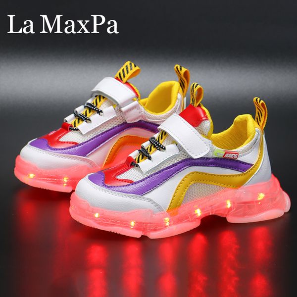 

2020 new glowing sneakers for boy&girl usb charging kids light up shoes for kids boys illuminated krasovki luminous sneakers, Black;red