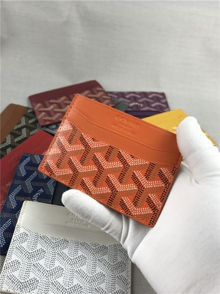 

y dot designer classic 5 a luxury famous men women goyarrd credit card holder coated canvas with real leather pocket mini wallet with box, Black