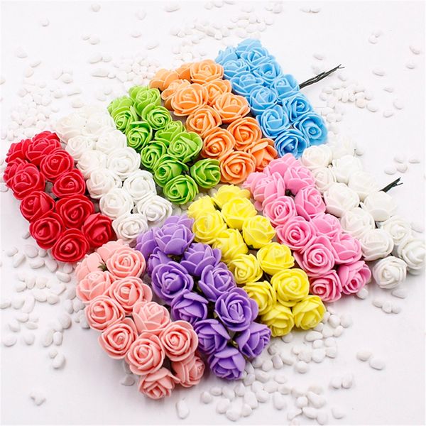 

мини-пена роза искусственные цветы для дома свадьба 8 * 8 см украшения автомобиля diy помпон венок декоративные свадебные цветы поддельный ц