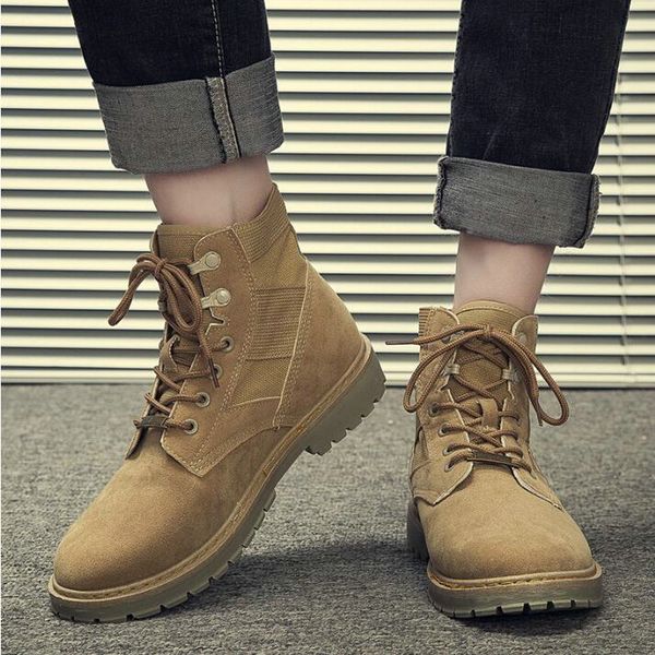 

2019 fashion autumn high shoes new men leather ankle boots anti-skidding motorcycle boots a54-57, Black