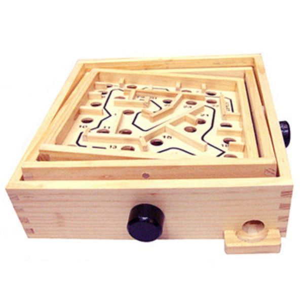 

rotating wooden maze board game controller ball in the maze puzzle handmade children's toys educational beaded toys for children t20060