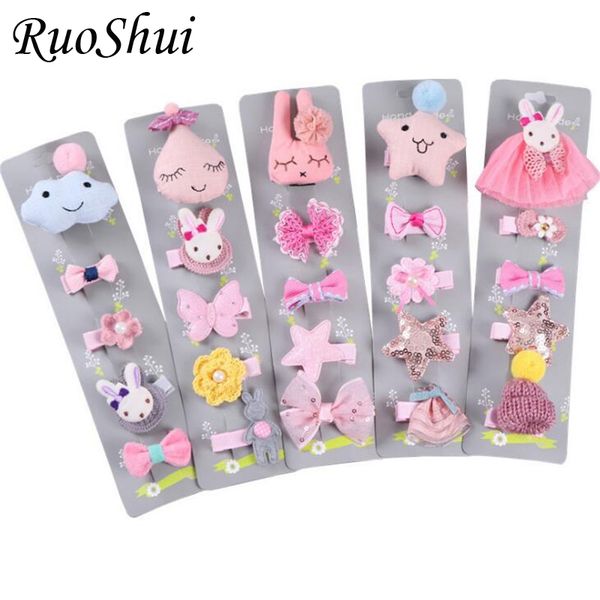 

new arrival 1 set=5 pcs lovely kids girls bow crown hair accessories set cute children lace hair clips hairgrips dropshipping, Slivery;white
