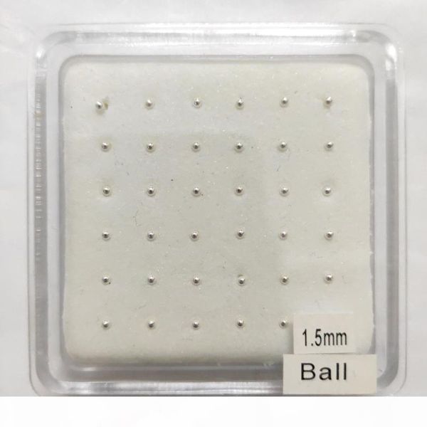 

pack of 36pcs 925 sterling silver 1.5mm ball nose pin bone gold nostril stud