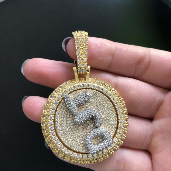 

пользовательский спиннинг подвеска hiphip ювелирных изделия для подарка, Silver