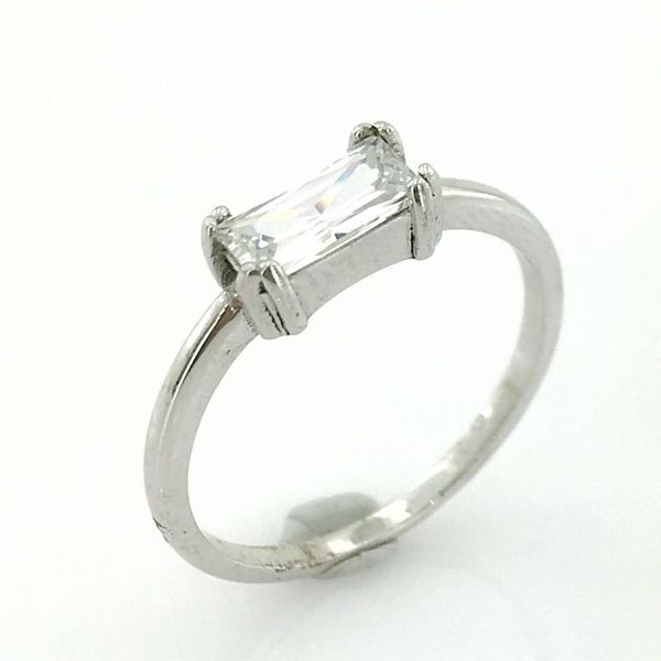 

side baget zircon diamond model design silver ring, Golden;silver