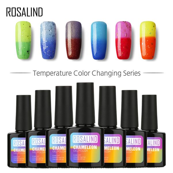 

rosalind gel 1s p+black bottle 10ml temperature changing chameleon t01-30 gel nail polish nail art uv led thermo varnish