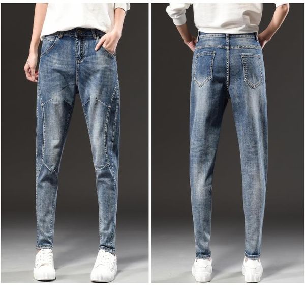 

light blue new spring tide and women haroun pants jeans code show thin trousers