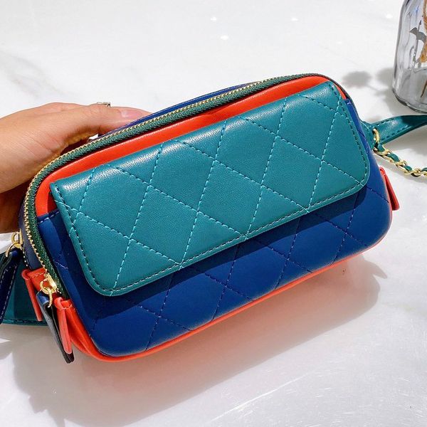 

sac banane crossbody bags waist pack chest pack makaron series patchwork diamond lattice women wallet chain crossbody bag