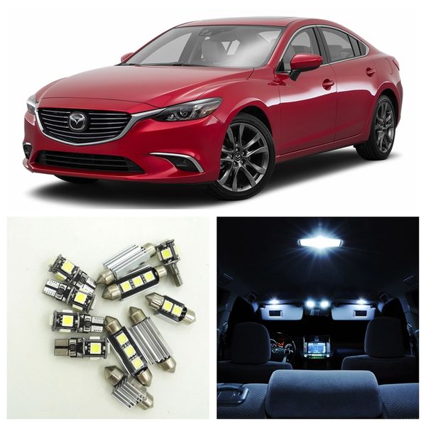 

13pcs white car led light bulbs interior package kit for 2014 2015 2016 2017 6 map dome step/courtesy license plate lamp
