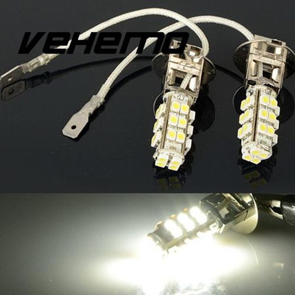 

2pcs cool white 28 3528 smd led h3 fog head car light bulb bright
