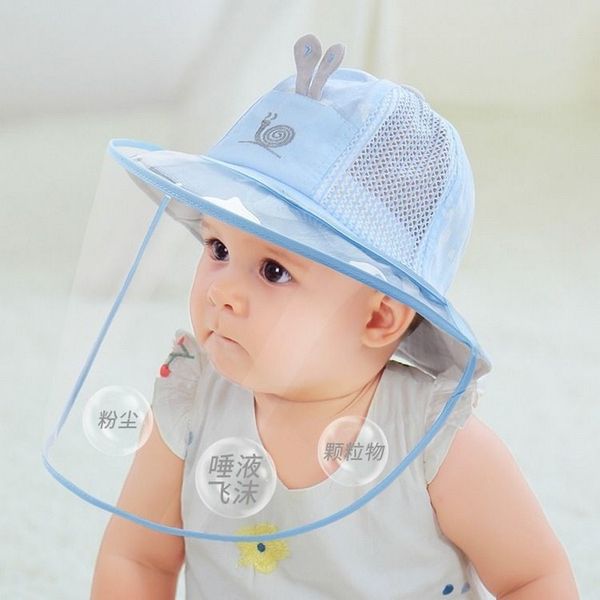 

baby summer hat anti-spitting baby cap with protective face boy girl sun hat removable fisherman hats casquette enfant, Yellow