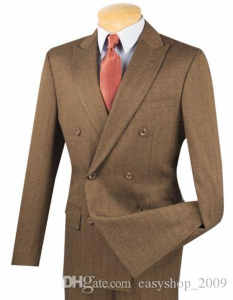 

men taupe chevron stripe double breasted 6 button sommelier groom 2 pieces (jacket + pants) custom made, White;black