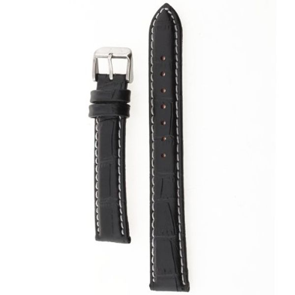 

ycys 18mm watch bracelet black pu leather alloy buckle strap watch, Black;brown