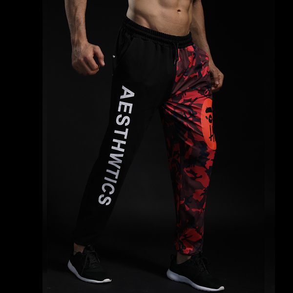 

2018 new jogger fashion beam mouth color camouflage gym pants men's bodybuilding gym sweatpants, Black