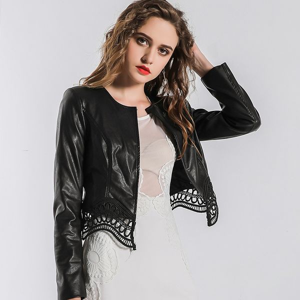 

faux fur coat pu leather jacket spring autumn coat women clothes 2019 korean vintage streetwear women chaqueta mujer 20217, Black