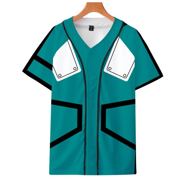 

summer fashion men women t shirt my hero academia 3d print short sleeve hip hop loose tee shirt baseball cosplay costume, White;black